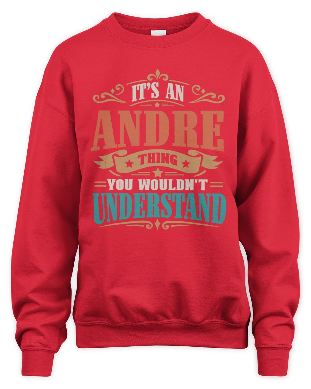 It’s a Name Thing Personalized Retro T-Shirt ANDRE M1-47 / Unisex Sweatshirt / red