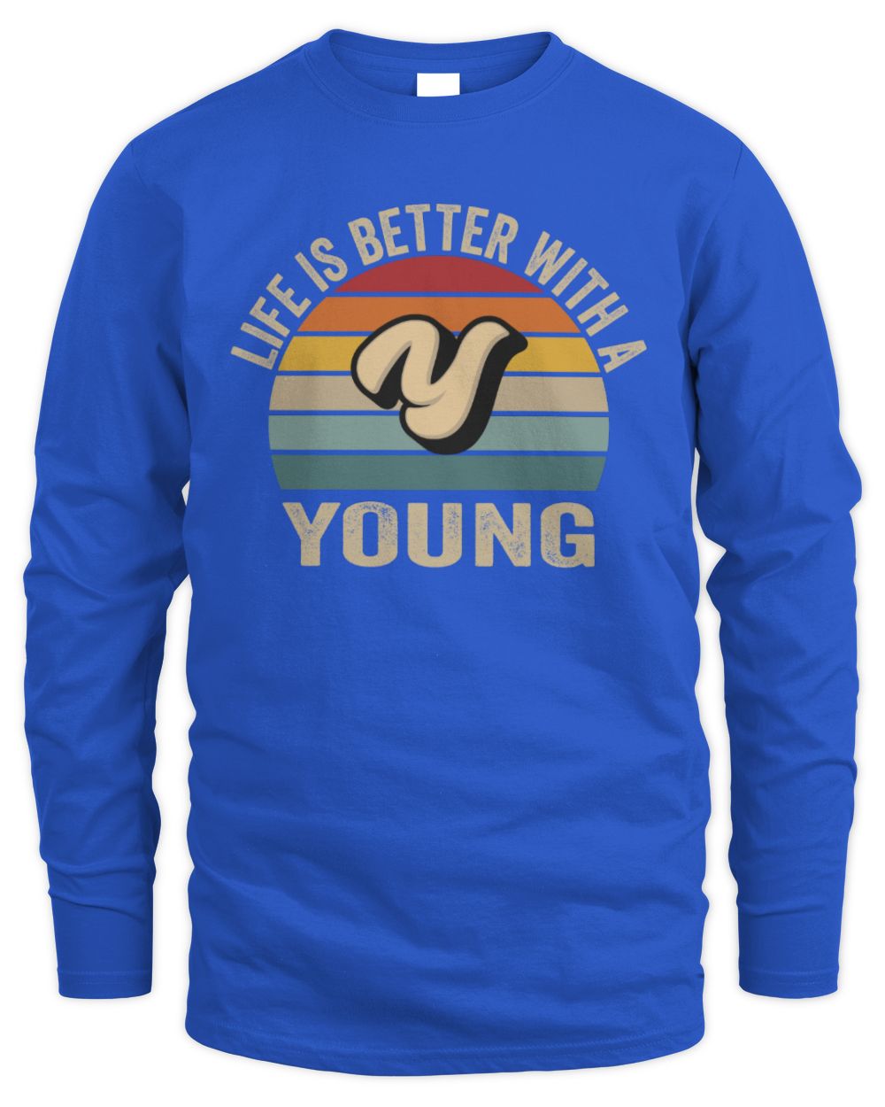 Life Is Better with Name Vintage Sun Shirt YOUNG M1-50 / Men's Long Sleeved T-Shirt / royal