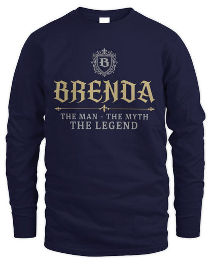 The Man The Myth The Legend Western Shirt BRENDA M1-78 / Men's Long Sleeved T-Shirt / navy