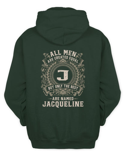All Men Are Created Equal Cool Logo Shirt JACQUELINE M1-60 / Unisex Hoodie / forest green