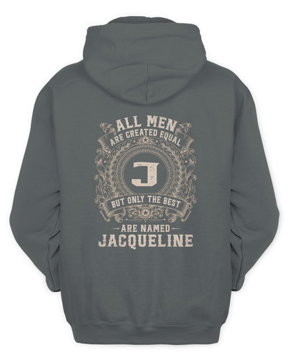 All Men Are Created Equal Cool Logo Shirt JACQUELINE M1-60 / Unisex Hoodie / charcoal