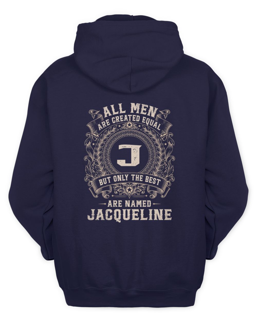 All Men Are Created Equal Cool Logo Shirt JACQUELINE M1-60 / Unisex Hoodie / navy