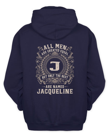 All Men Are Created Equal Cool Logo Shirt JACQUELINE M1-60 / Unisex Hoodie / navy