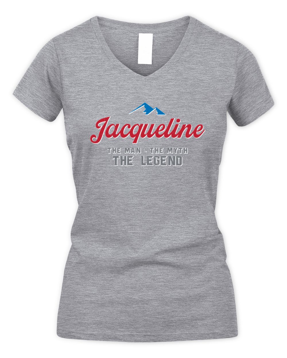 The Man The Myth The Legend Coors Light Beer T-Shirt JACQUELINE M1-S84 / Women's V-Neck T-Shirt / sport grey