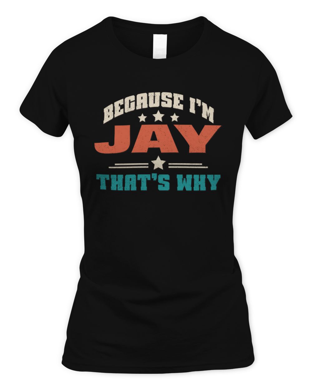 Because I'm Name That's Why Personalized Retro Shirt JAY-49 / Women's Standard T-Shirt / black
