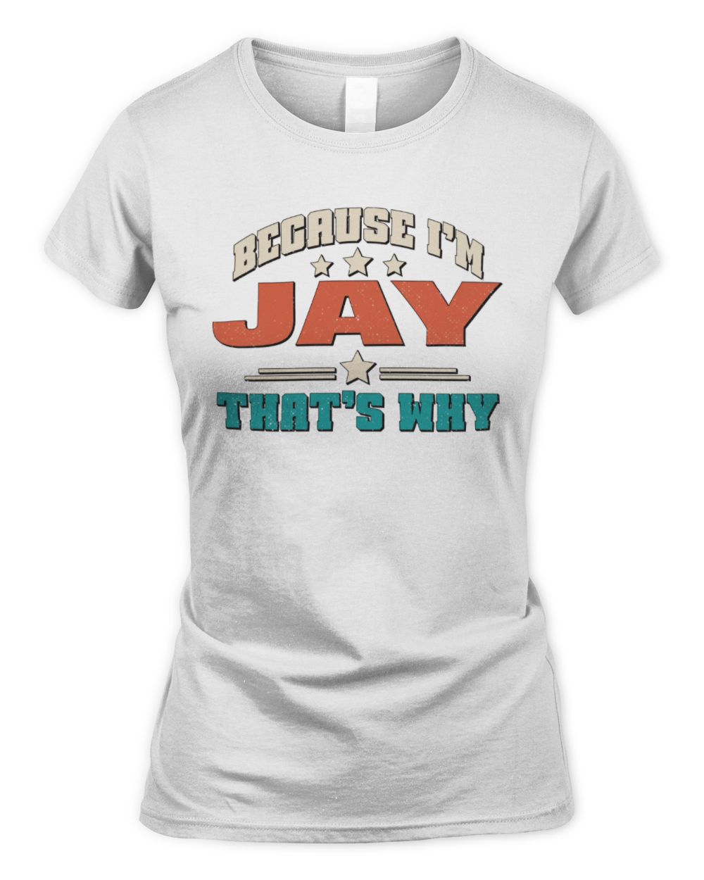 Because I'm Name That's Why Personalized Retro Shirt JAY-49 / Women's Standard T-Shirt / white