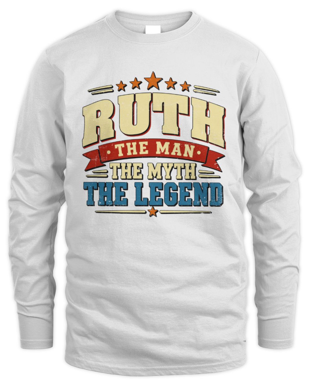 The Man The Myth The Legend Ribbon Vintage T-Shirt RUTH M1-56 / Men's Long Sleeved T-Shirt / white
