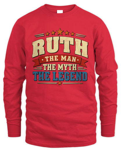 The Man The Myth The Legend Ribbon Vintage T-Shirt RUTH M1-56 / Men's Long Sleeved T-Shirt / red