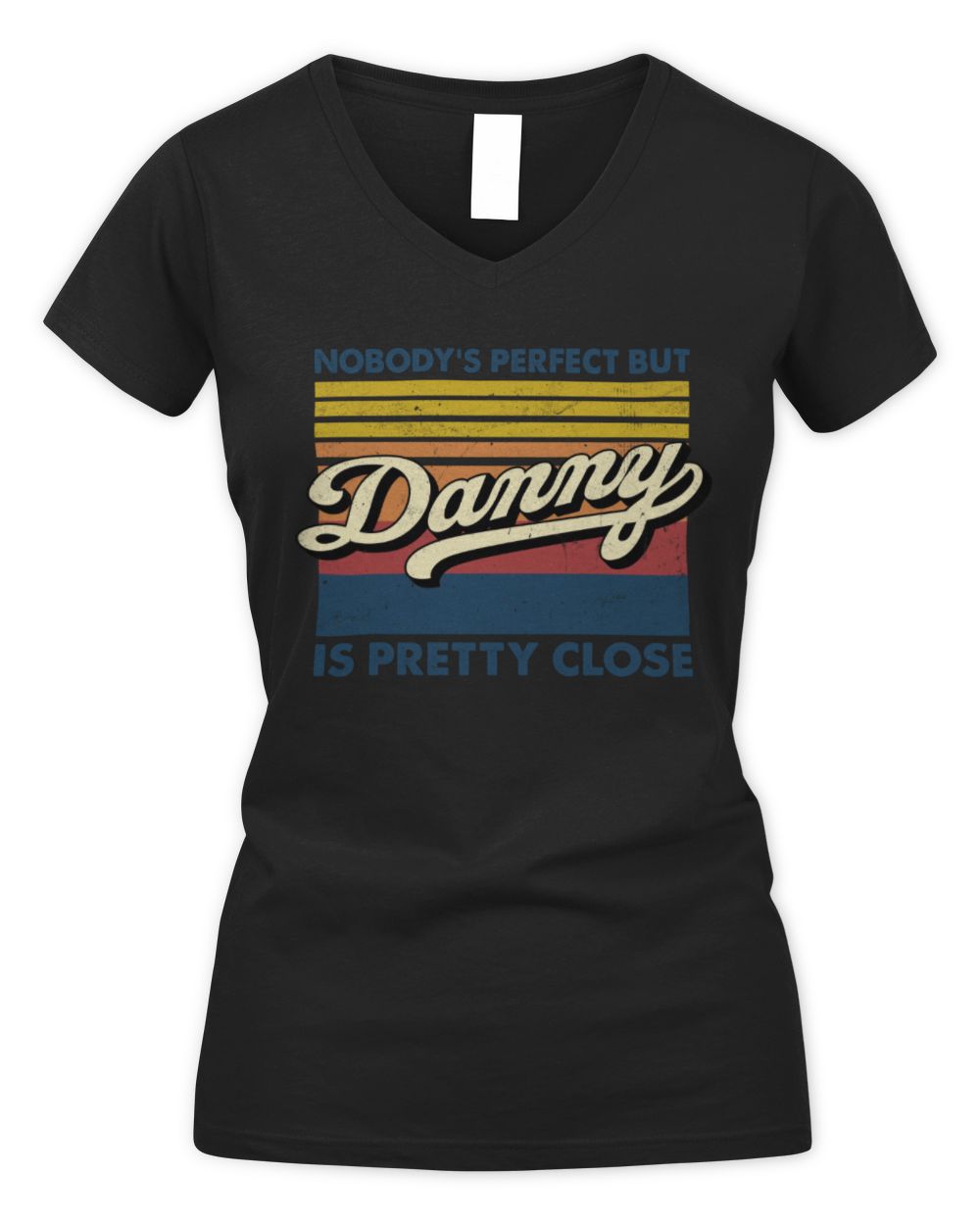 Nobody's Perfect But Your Name Is Pretty Close Retro Shirt DANNY M1-65 / Women's V-Neck T-Shirt / black
