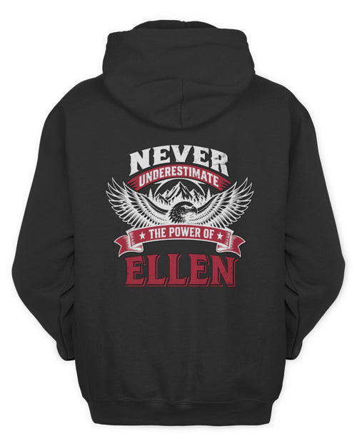 Never Underestimate Your Name Eagle Mountain Shirt ELLEN M1-61 / Unisex Hoodie / black