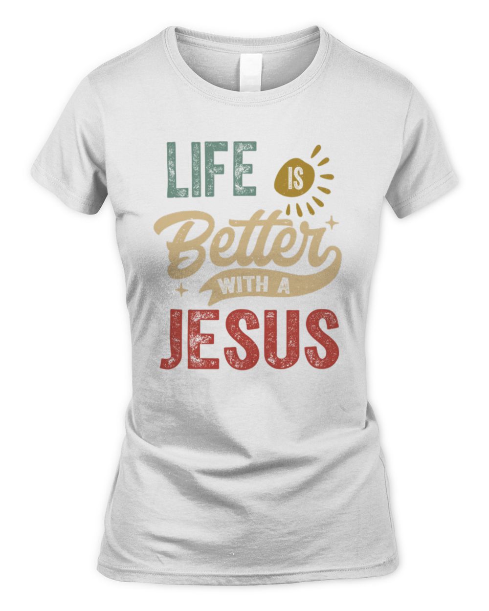 Life Is Better With a Name Personalized Retro T-Shirt JESUS-48 / Women's Standard T-Shirt / white