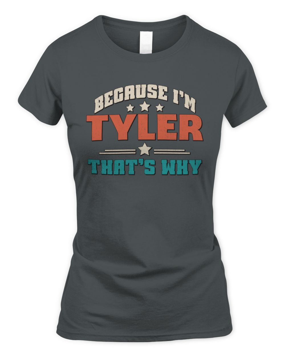 Because I'm Name That's Why Personalized Retro Shirt TYLER-49 / Women's Standard T-Shirt / charcoal