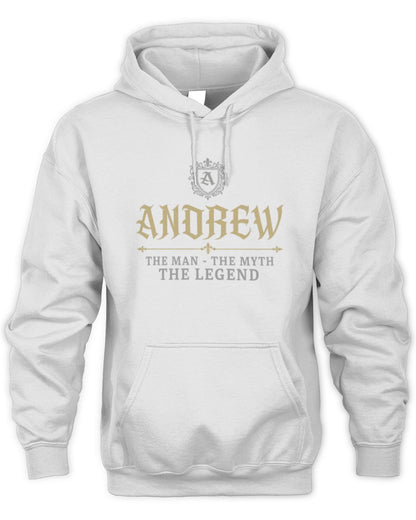The Man The Myth The Legend Western Shirt ANDREW M1-78 / Unisex Hoodie / white