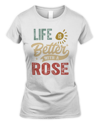 Life Is Better With a Name Personalized Retro T-Shirt ROSE-48 / Women's Standard T-Shirt / white