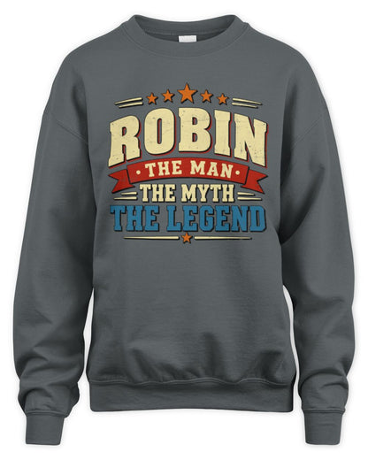 The Man The Myth The Legend Ribbon Vintage T-Shirt ROBIN M1-56 / Unisex Sweatshirt / charcoal
