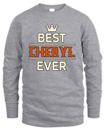 Best Your Name With Crown Shirt CHERYL M1-59 / Men's Long Sleeved T-Shirt / sport grey