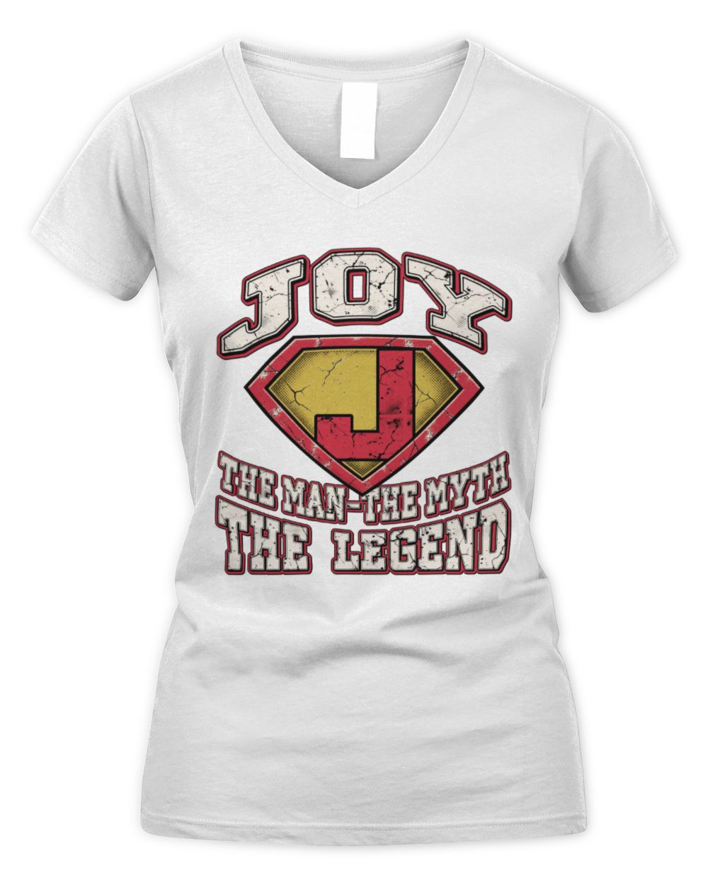 The Man The Myth The Legend Superman Graphic T-Shirt JOY M1-74 / Women's V-Neck T-Shirt / white