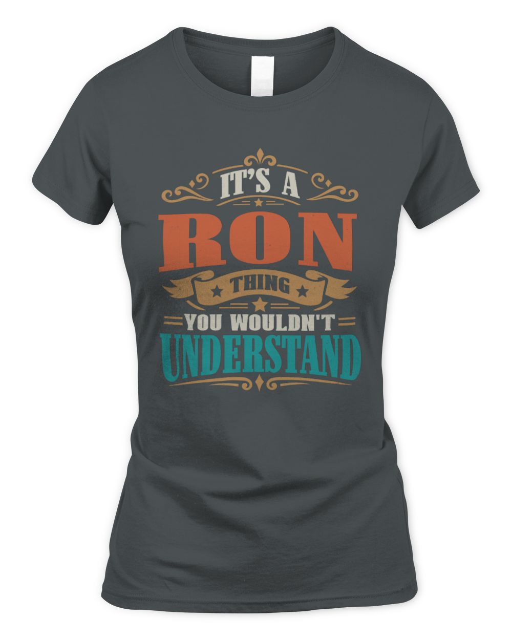 It’s a Name Thing Personalized Retro T-Shirt RON M1-47 / Women's Standard T-Shirt / charcoal