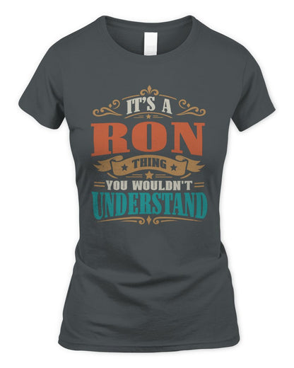 It’s a Name Thing Personalized Retro T-Shirt RON M1-47 / Women's Standard T-Shirt / charcoal