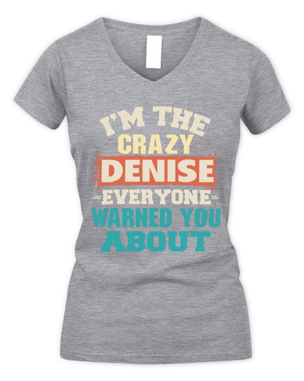 I'm the Crazy One Everyone Warned You About Retro Graphic T-Shirt DENISE M1-70 / Women's V-Neck T-Shirt / sport grey
