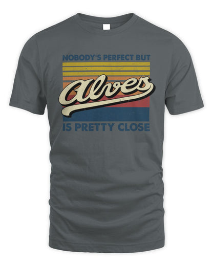 Nobody's Perfect But Your Name Is Pretty Close Retro Shirt ALVES M1-65 / Unisex Standard T-Shirt / charcoal