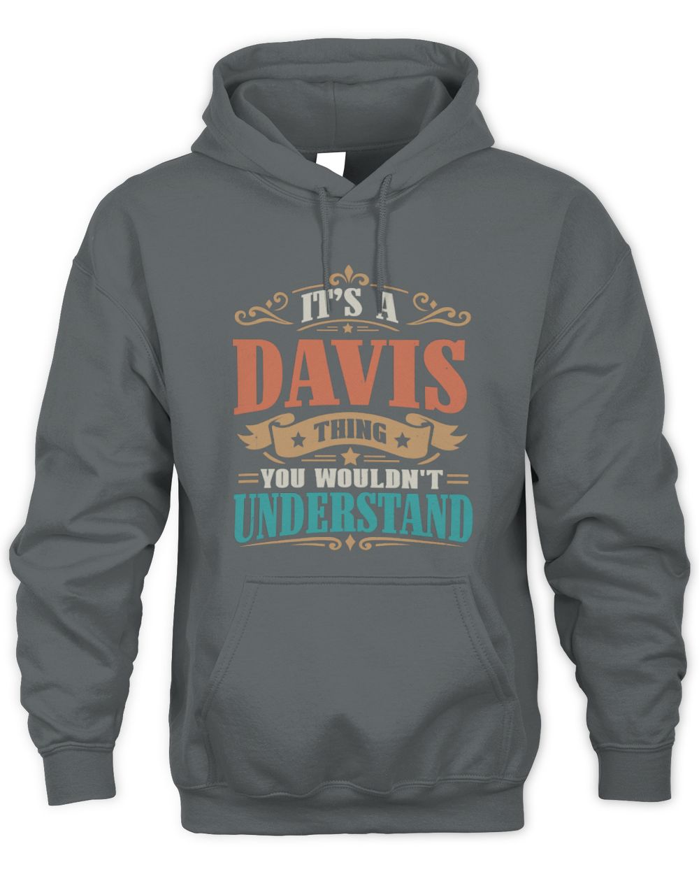 It’s a Name Thing Personalized Retro T-Shirt DAVIS M1-47 / Unisex Hoodie / charcoal