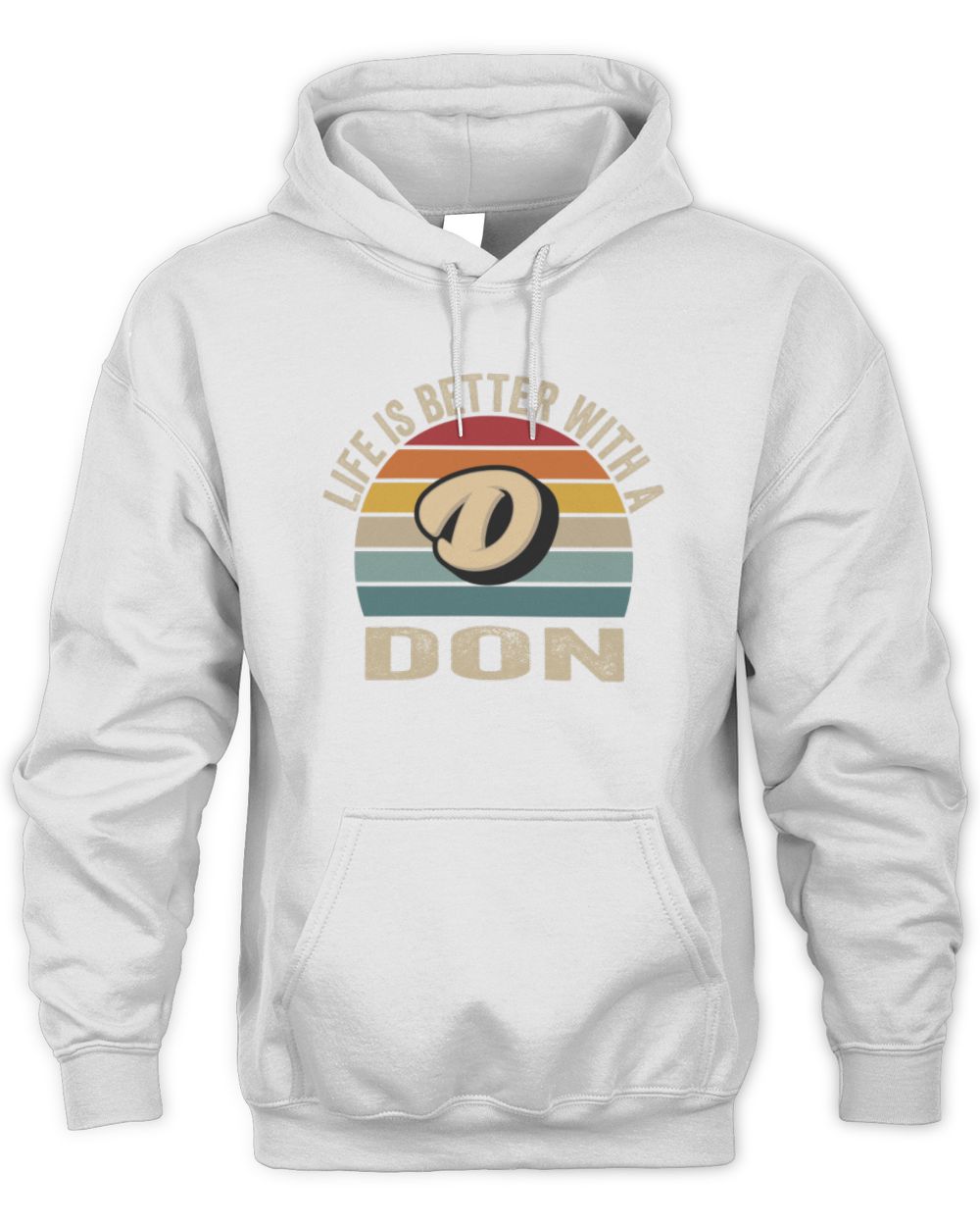 Life Is Better with Name Vintage Sun Shirt DON M1-50 / Unisex Hoodie / white