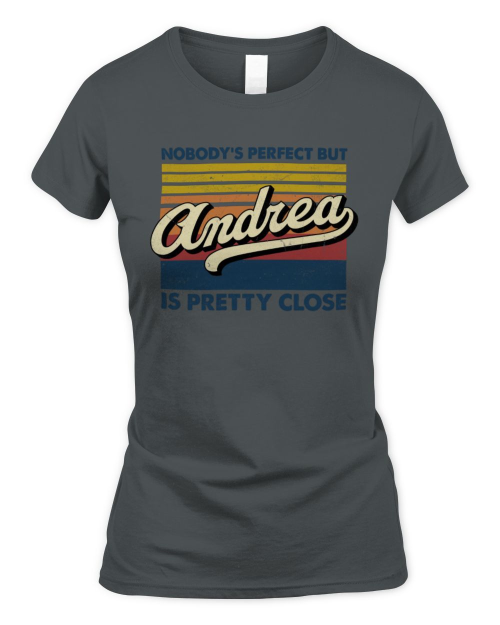 Nobody's Perfect But Your Name Is Pretty Close Retro Shirt ANDREA M1-65 / Women's Standard T-Shirt / charcoal
