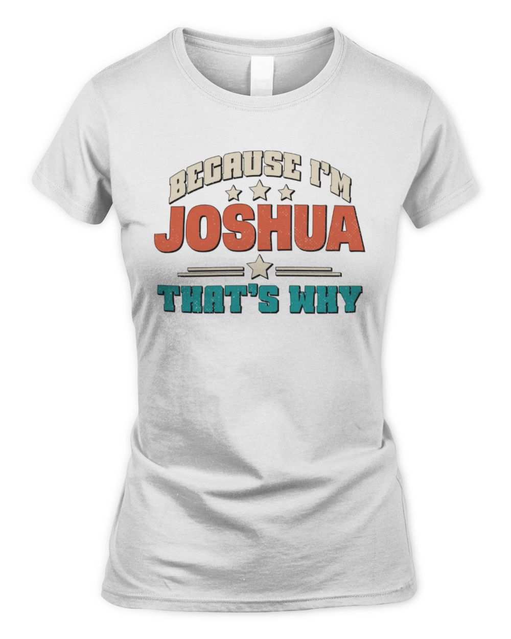 Because I'm Name That's Why Personalized Retro Shirt JOSHUA-49 / Women's Standard T-Shirt / white