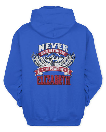 Never Underestimate Your Name Eagle Mountain Shirt ELIZABETH M1-61 / Unisex Hoodie / royal