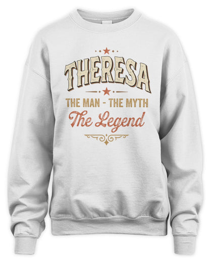I'm Name I'm Not Rude I Just Have The Balls Funny T-Shirt THERESA M1-77 / Unisex Sweatshirt / white