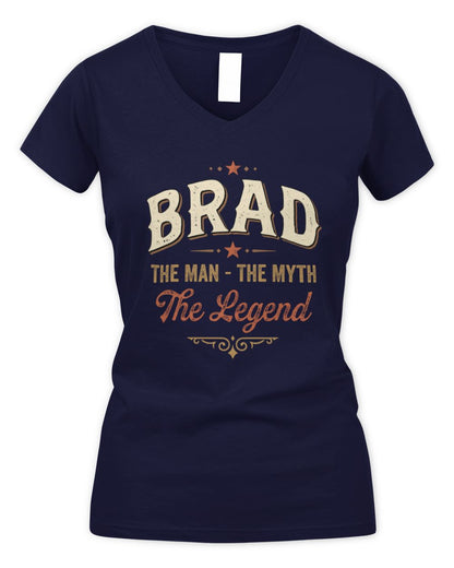 I'm Name I'm Not Rude I Just Have The Balls Funny T-Shirt BRAD M1-77 / Women's V-Neck T-Shirt / navy