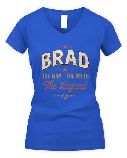 I'm Name I'm Not Rude I Just Have The Balls Funny T-Shirt BRAD M1-77 / Women's V-Neck T-Shirt / royal