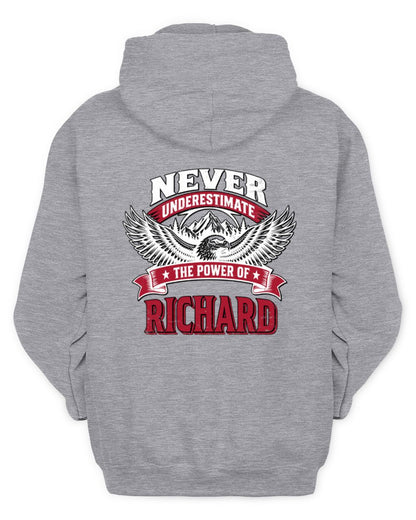 Never Underestimate Your Name Eagle Mountain Shirt RICHARD M1-61 / Unisex Hoodie / sport grey