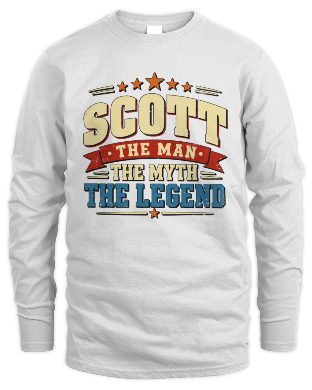 The Man The Myth The Legend Ribbon Vintage T-Shirt SCOTT M1-56 / Men's Long Sleeved T-Shirt / white