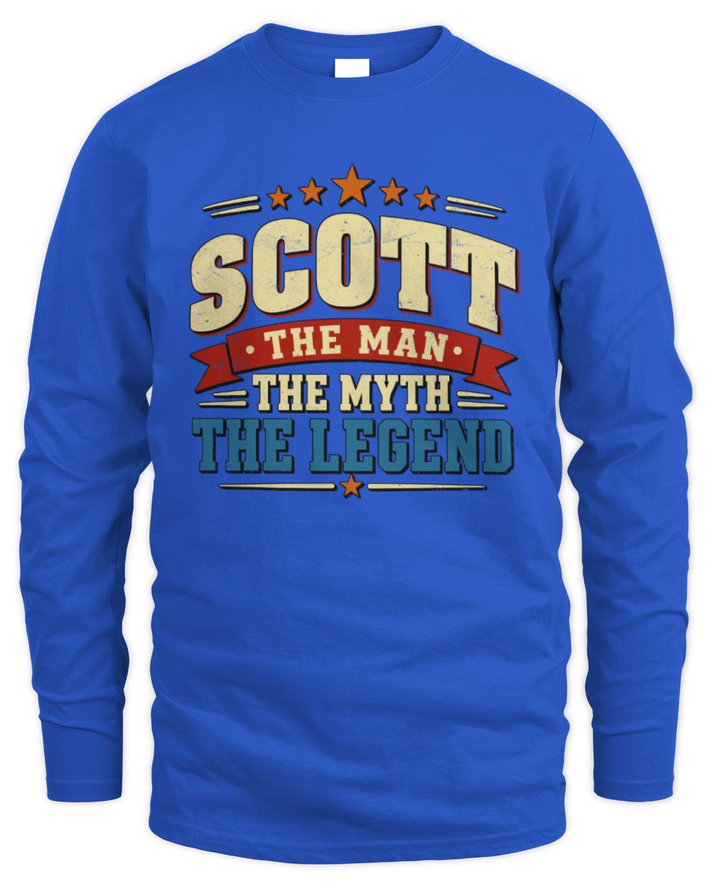 The Man The Myth The Legend Ribbon Vintage T-Shirt SCOTT M1-56 / Men's Long Sleeved T-Shirt / royal