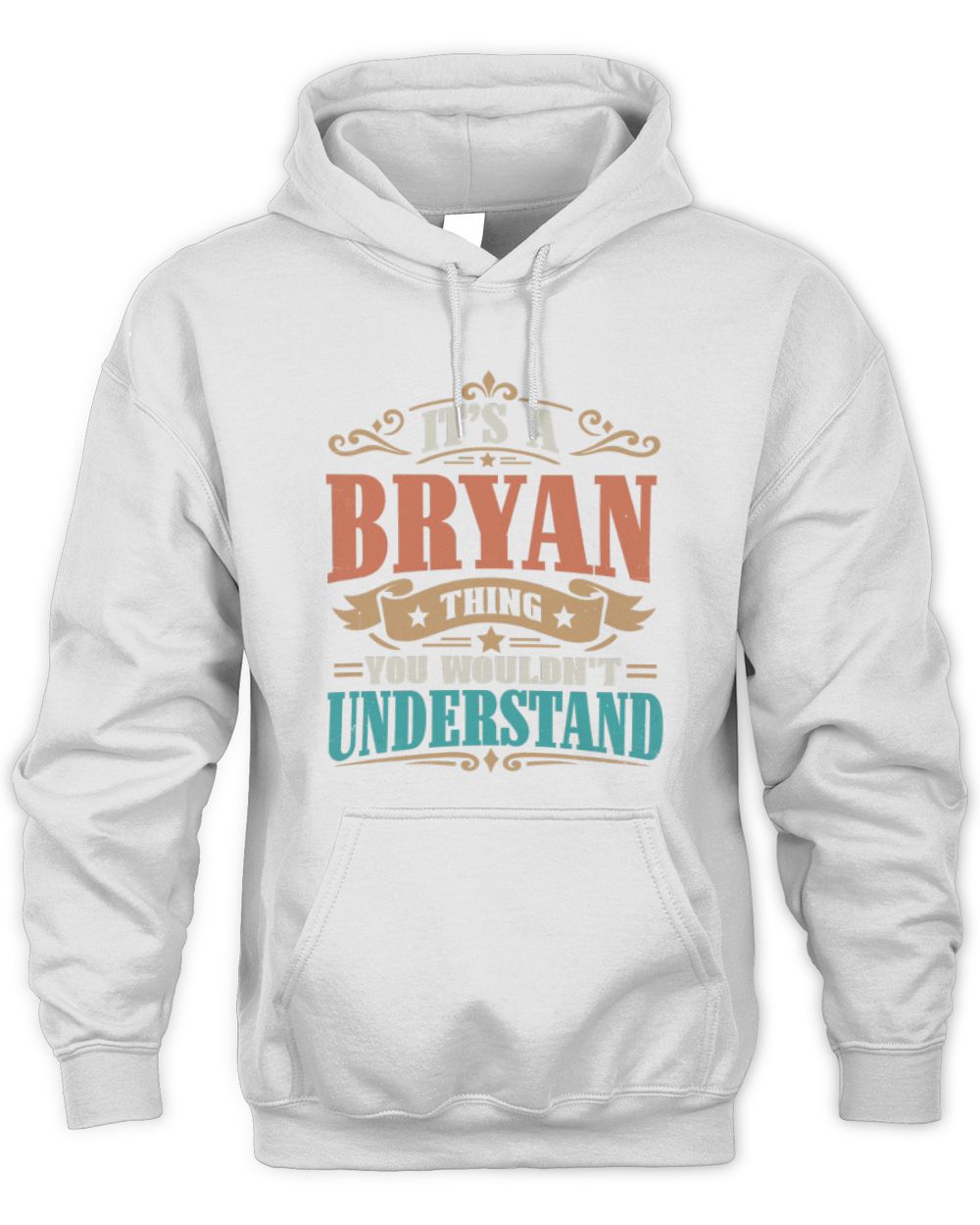 It’s a Name Thing Personalized Retro T-Shirt BRYAN M1-47 / Unisex Hoodie / white