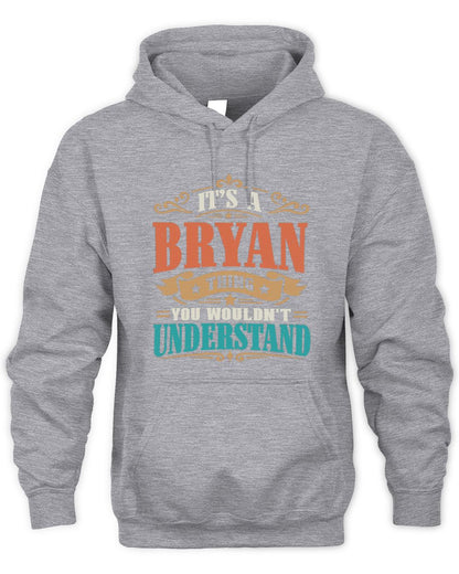 It’s a Name Thing Personalized Retro T-Shirt BRYAN M1-47 / Unisex Hoodie / sport grey