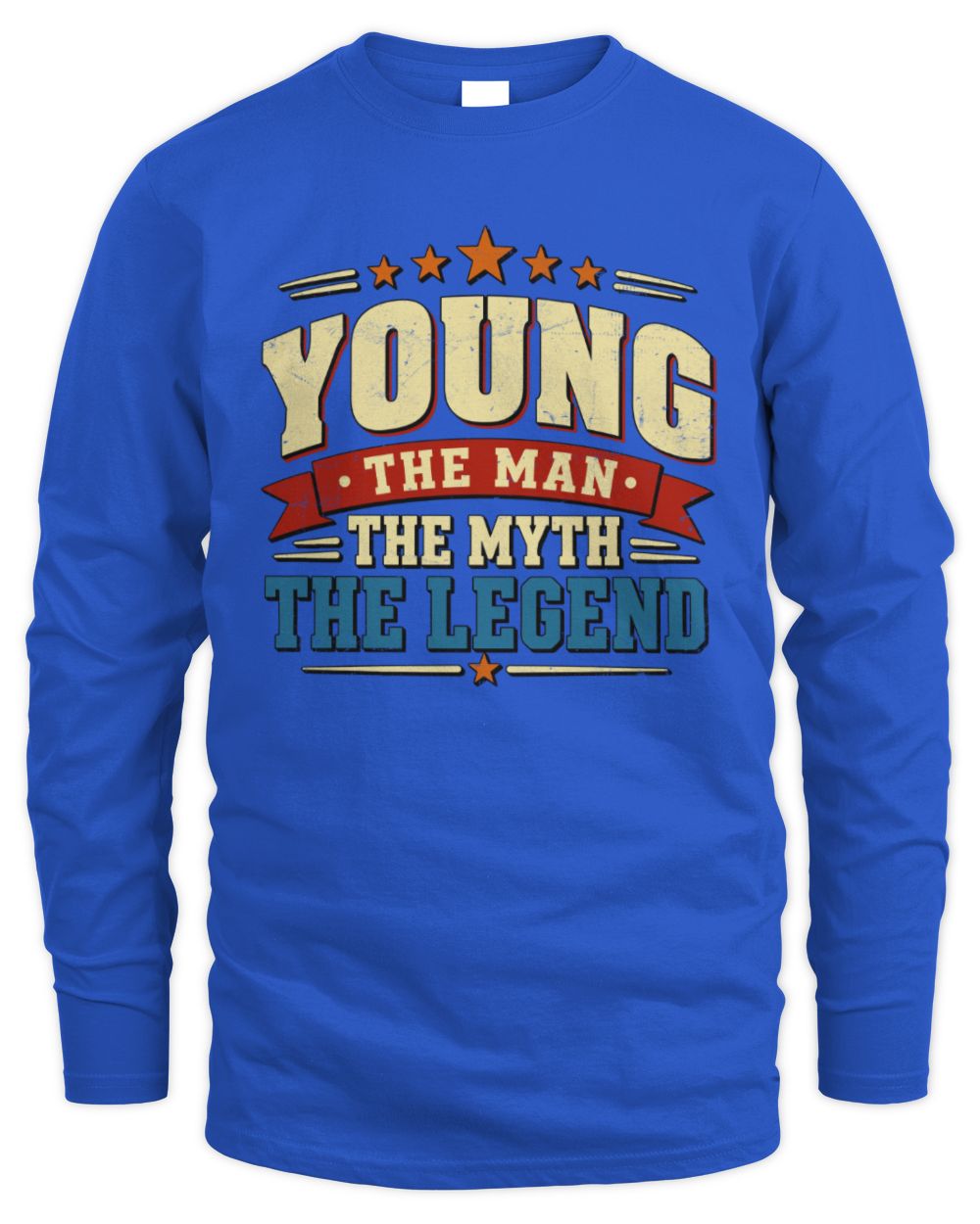 The Man The Myth The Legend Ribbon Vintage T-Shirt YOUNG M1-56 / Men's Long Sleeved T-Shirt / royal
