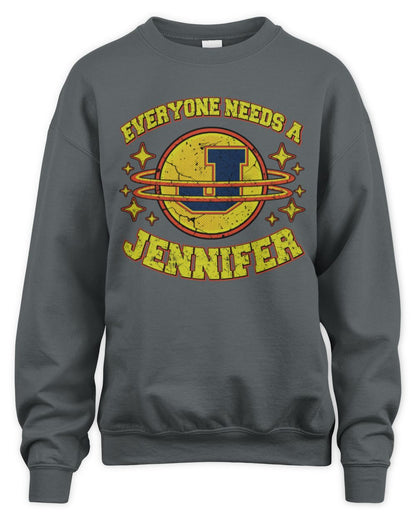 Everyone Needs a Your Name Shirt JENNIFER M1-76 / Unisex Sweatshirt / charcoal
