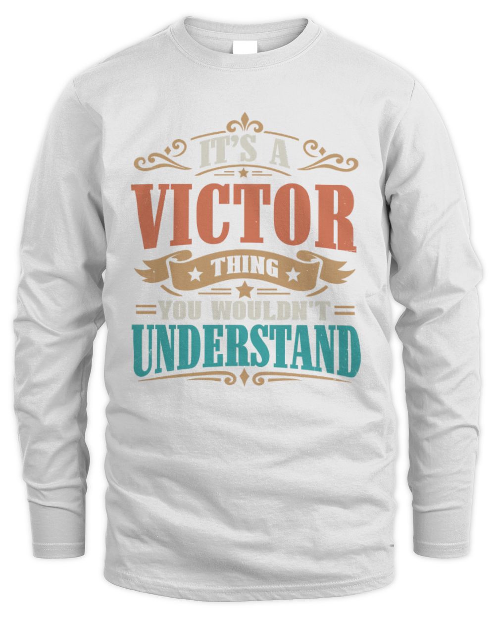 It’s a Name Thing Personalized Retro T-Shirt VICTOR M1-47 / Men's Long Sleeved T-Shirt / white