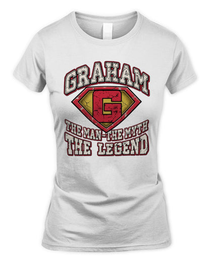 The Man The Myth The Legend Superman Graphic T-Shirt GRAHAM M1-74 / Women's Standard T-Shirt / white