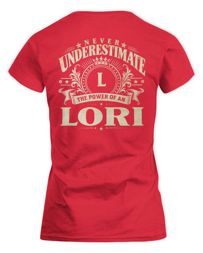 Never Underestimate Your Name Luxury Logo Shirt LORI M1-63 / Women's Standard T-Shirt / red