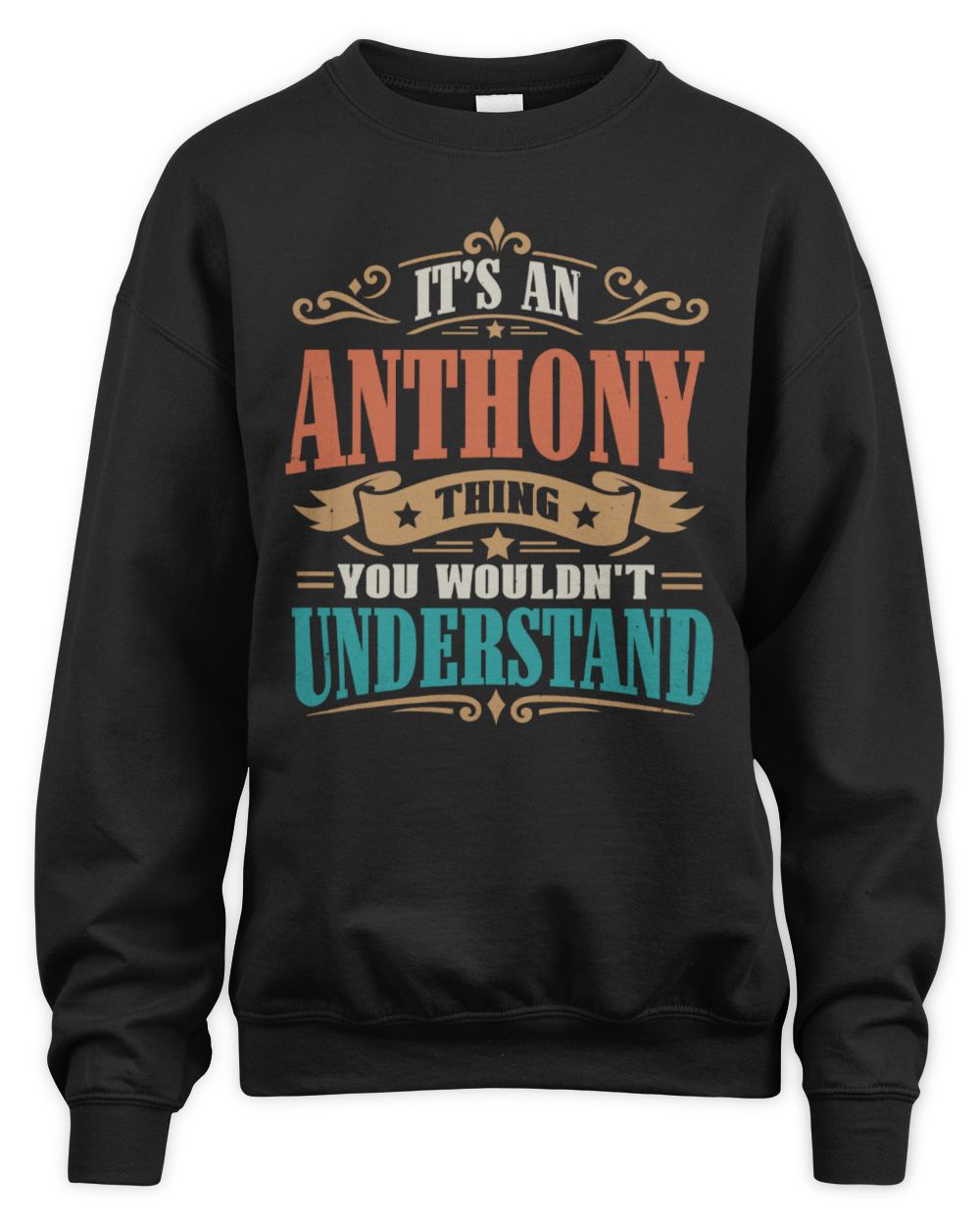 It’s a Name Thing Personalized Retro T-Shirt ANTHONY M1-47 / Unisex Sweatshirt / black
