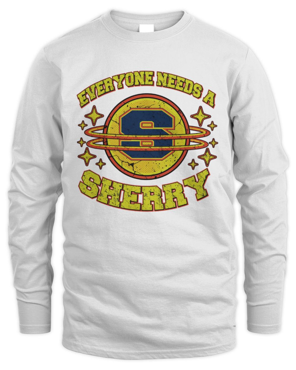 Everyone Needs a Your Name Shirt SHERRY M1-76 / Men's Long Sleeved T-Shirt / white