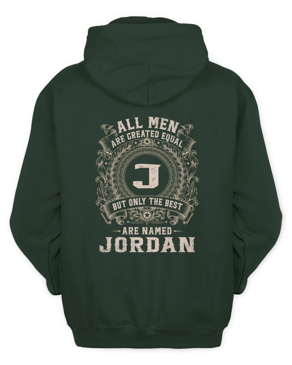 All Men Are Created Equal Cool Logo Shirt JORDAN M1-60 / Unisex Hoodie / forest green
