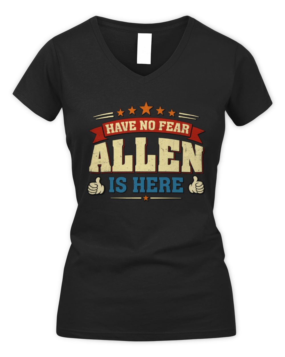 Have No Fear Your Name Is Here Cool Graphic T-Shirt ALLEN M1-71 / Women's V-Neck T-Shirt / black