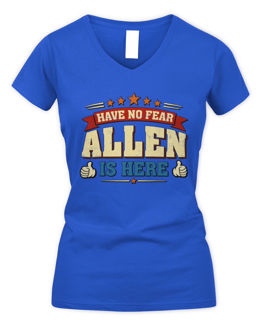 Have No Fear Your Name Is Here Cool Graphic T-Shirt ALLEN M1-71 / Women's V-Neck T-Shirt / royal