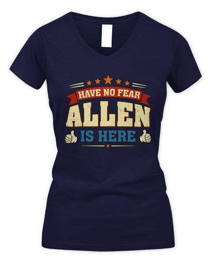Have No Fear Your Name Is Here Cool Graphic T-Shirt ALLEN M1-71 / Women's V-Neck T-Shirt / navy
