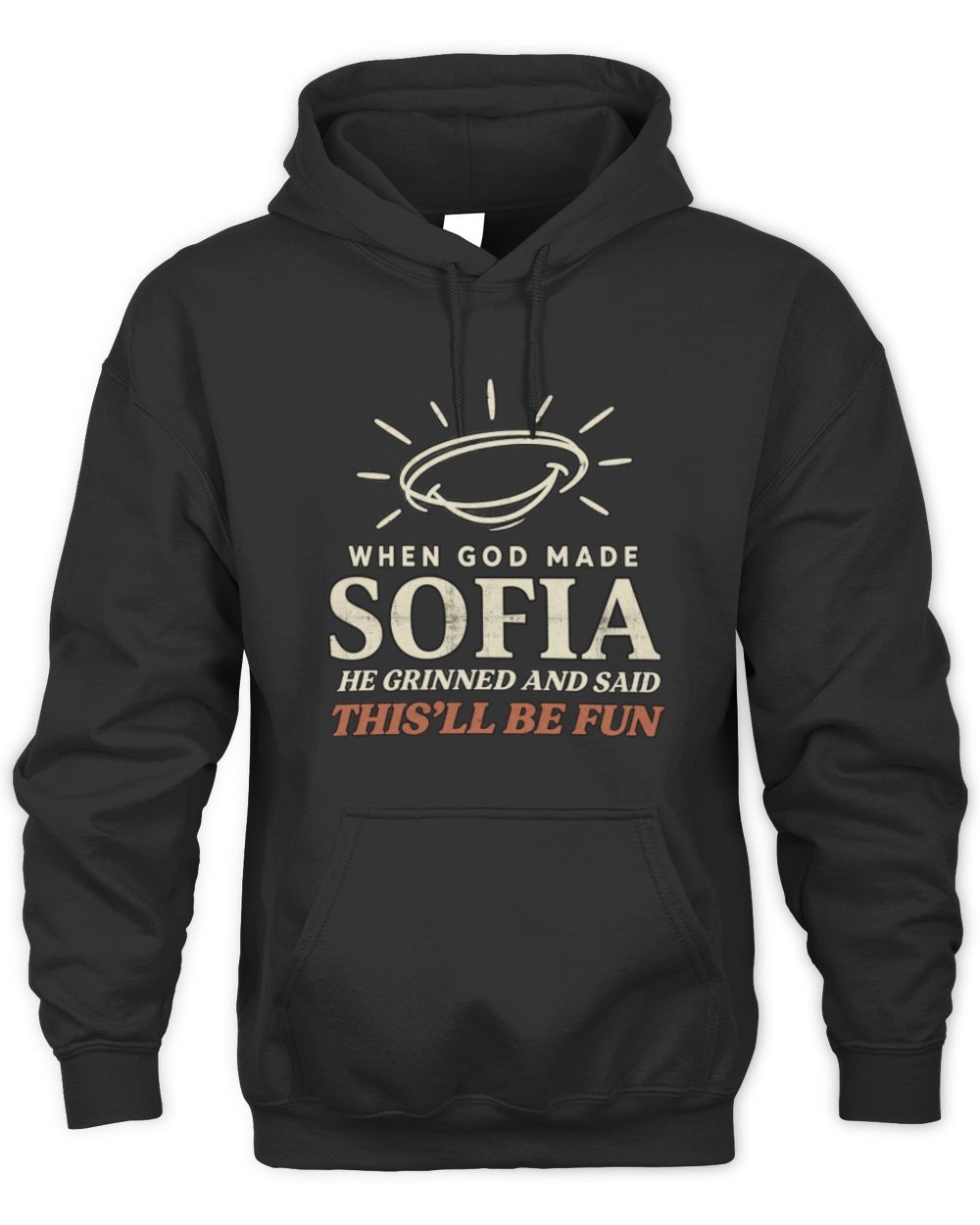 When God Made Your Name Funny Western T-Shirt T-Shirt SOFIA M1-S82 / Unisex Hoodie / black